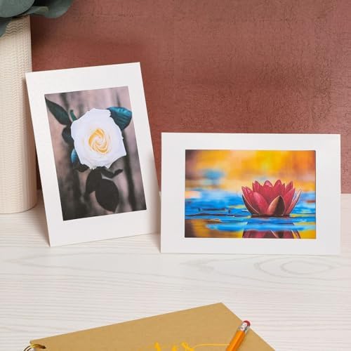 Juvale 4x6 Photo Frames - 50 Pack White DIY Cards with Easel Back