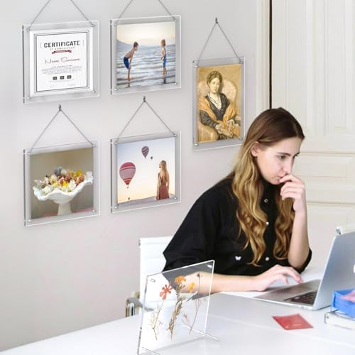 NIUBEE 85x11 Clear Acrylic Floating Photo Frame