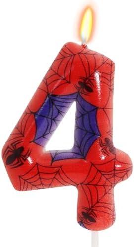 OGnomiFX Spider Themed Number 4 Birthday Candle