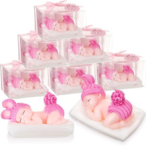 Treela 8 Pack Pink Sleeping Baby Candles