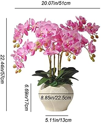 Realistic Artificial Orchid Set with Ceramic Vase