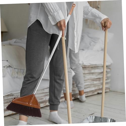Wood Grain Soft Bristle Hand Broom with Long Handle