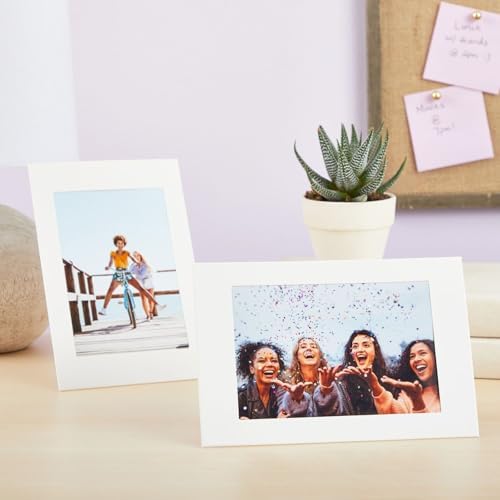 Juvale 4x6 Photo Frames - 50 Pack White DIY Cards with Easel Back