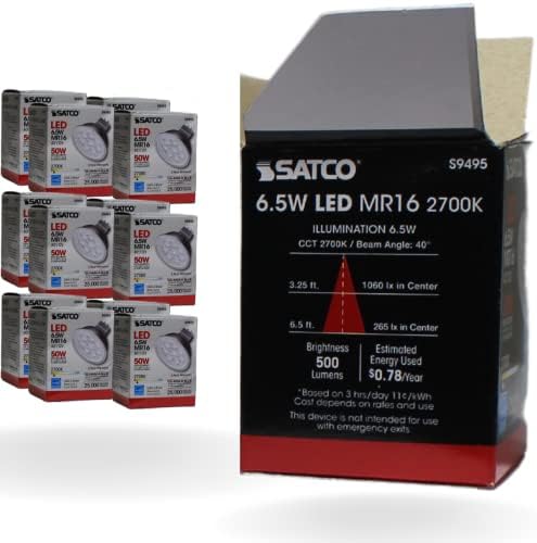 Satco 12-Pack MR16 LED Bulbs 65W 2700K Warm White