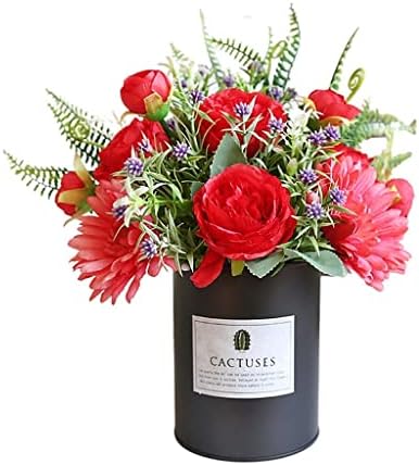 NDRFAWY Artificial Flower Set with Vase for Wedding Decor