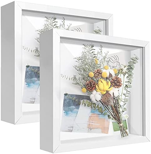 TOUYINGER 8x8 Shadow Box Frame 2 Packs with Letter Stickers