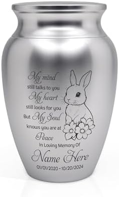 Personalized Baby Loss Mini Urn with Angel Wings