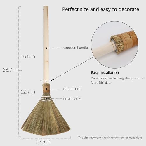 Wedding Broom with Pearl Chain and Roses