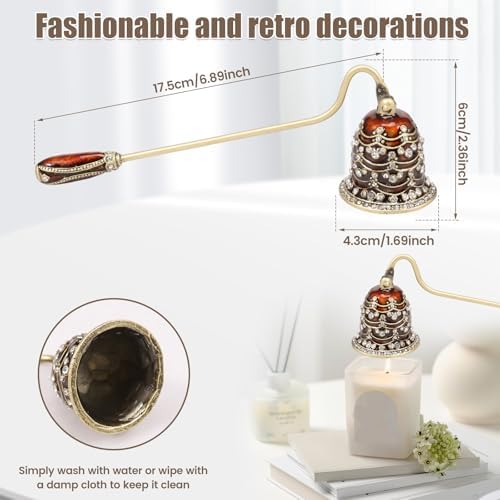 KTZCTPCA Candle Snuffer with Long Handle and Enamel Finish