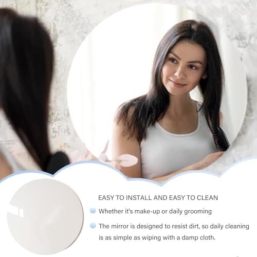 Round Acrylic Wall Mirror for Bathroom Shatterproof and Waterproof