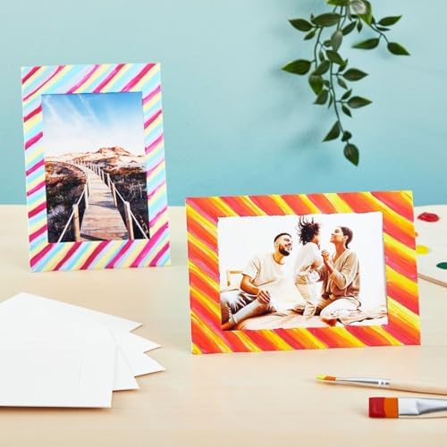 Juvale 4x6 Photo Frames - 50 Pack White DIY Cards with Easel Back