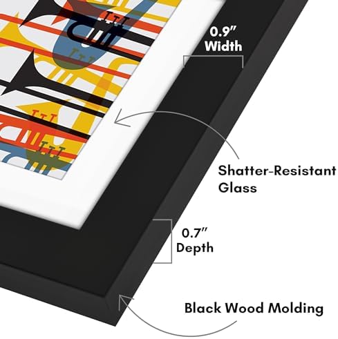 Americanflat 65x12 CD Frame with Shatter-Resistant Glass - Black 1