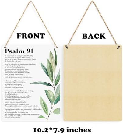 Bellowdeer Psalm 91 Scripture Wall Art 8x10 Inches Wooden Decor