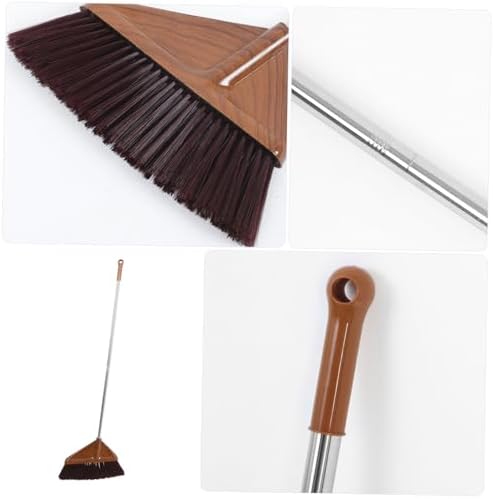 Wood Grain Soft Bristle Hand Broom with Long Handle