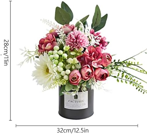 NDRFAWY Artificial Flower Set with Vase for Wedding Decor