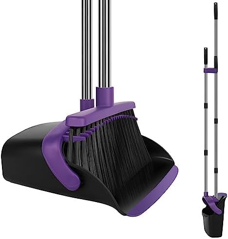 Large Purple Broom with Dustpan Combo Set