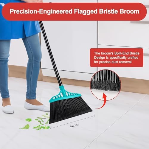 Tiumso 55 Heavy Duty Angle Broom with Locking Handle - Blue