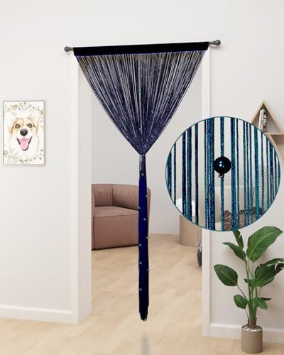 YIIBAII Starry Blue Beaded Curtain for Doorway 1