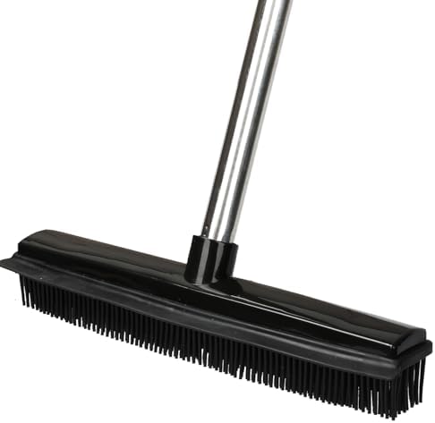 GLOYY Pet Hair Rubber Broom with Squeegee