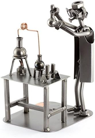 Handmade Chemist Sculpture Nuts and Bolts Metal Figurine
