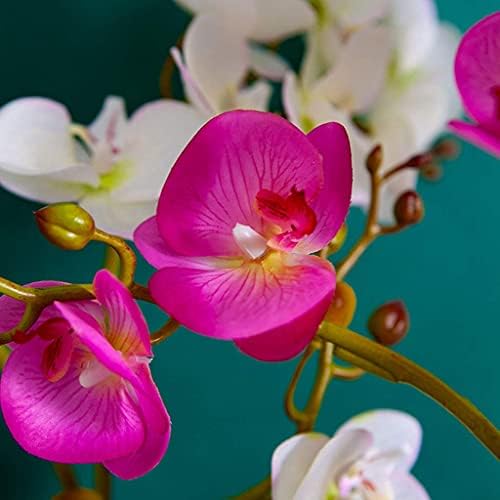 NDRFAWY Artificial Orchids Flowers in Gold Vase Set