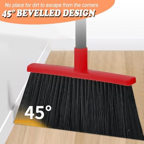 Heavy-Duty Adjustable Angle Broom with 56 Steel Handle