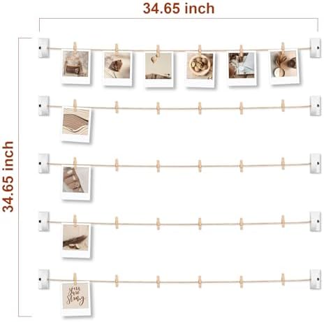 Hanging Photo Display Wall Decor with 30 Clips