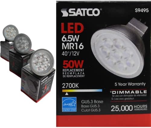 Satco 12-Pack MR16 LED Bulbs 65W 2700K Warm White