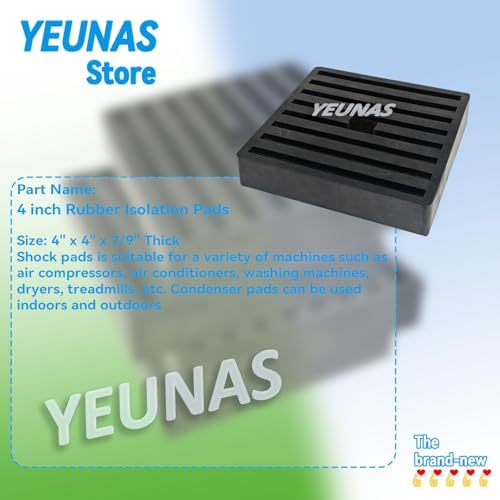 YEUNAS Shock Pads 4x4x79 High Quality Rubber Vibration Isolation Pads 4Pack