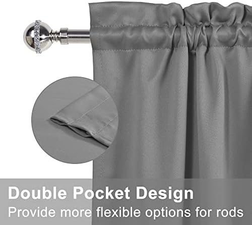 XWZO Door Curtain Panel 25x40 Blackout Grey