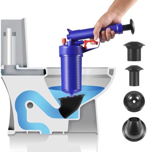 ODOROKU High Pressure Air Drain Blaster Gun with 4 Sizes Suckers