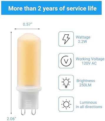 IDO G9 2700K COB LED Bulb 22W 10 Pack Warm White Non-dimmable