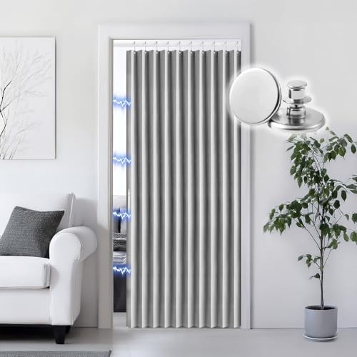 Rinhartex Blackout Magnetic Door Curtain for Closets 42x78