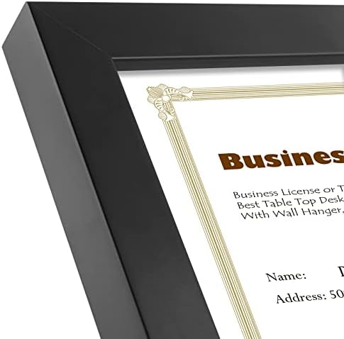 Golden State Art 55x85 Business License Frame Black Solid Wood with Tempered Glass
