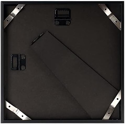 Golden State Art - 8x8 Metal Frames with Mats Set of 4 Classic Black