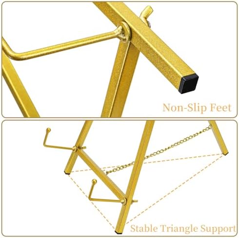 Gold Metal Easel Stand for Displaying Art and Collectibles