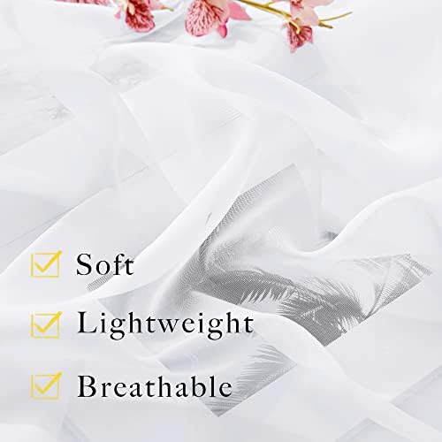 NICETOWN White Sheer Curtains 2 Panels 54x80 Inch Rod Pocket
