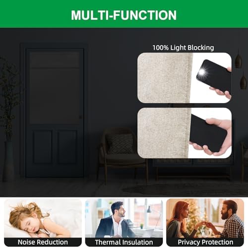 FHflyinghome Blackout Linen Door Curtain Panel