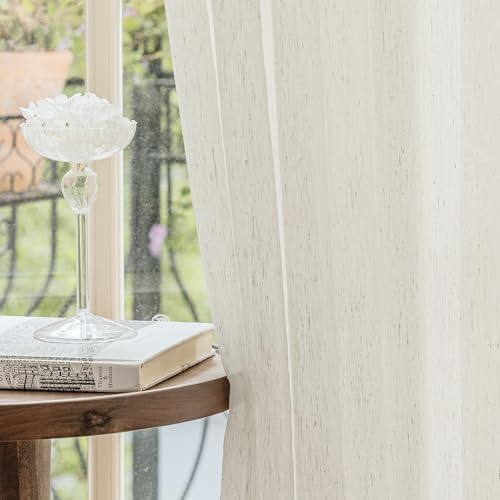 FMFUNCTEX Linen Sidelight Curtains 72 Beige 2 Panels