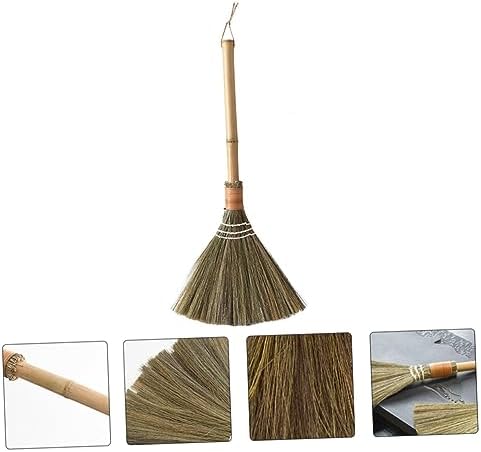 FRCOLOR Hand-Made Straw Woven Broom Small Cleaning Tool