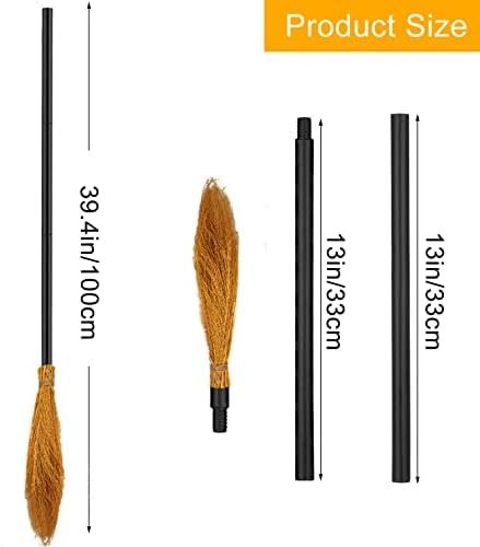 2 Pack Halloween Witch Broom Plastic Broomstick Props