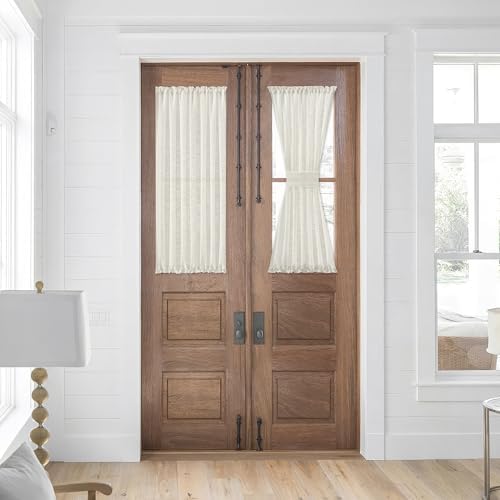 FMFUNCTEX Sidelight Curtains 24x40 Inch Linen Texture Panels