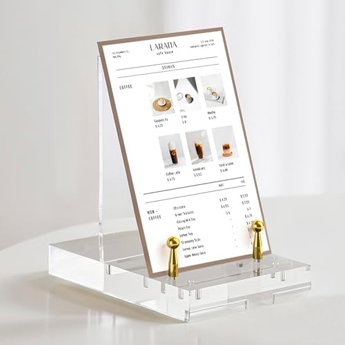 Acrylic Easel Display Stand - Gold-1P Adjustable Tilt 2cm Thick Base
