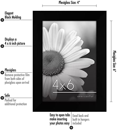 Americanflat 4x6 Picture Frame Set of 6 - Black 1