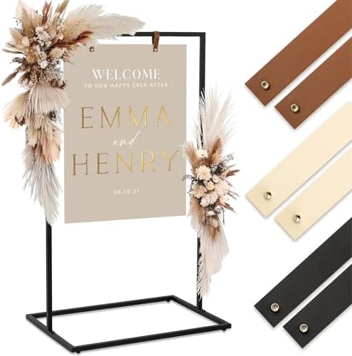 KIBAGA Black Metal Wedding Welcome Sign Stand