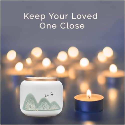 White Small Urn for Ashes - 3 Inch Ceramic Memorial Keepsake 1