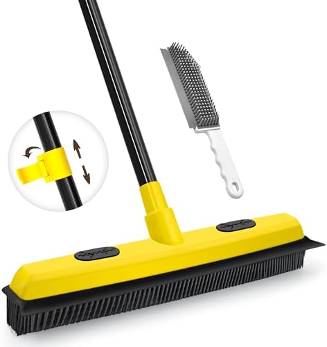 JEHONN Rubber Broom with Squeegee Yellow