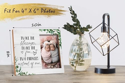 Twins Photo Frame - 8x10 Inch Rustic Blue Wall Frame
