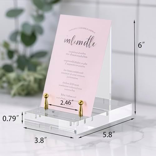 Acrylic Easel Display Stand - Gold-1P Adjustable Tilt 2cm Thick Base
