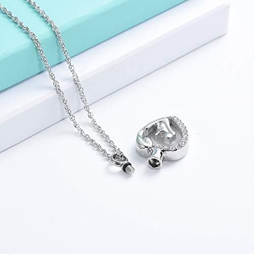 Shajwo Cremation Jewelry Baby in Mom Arms Heart Urn Necklace